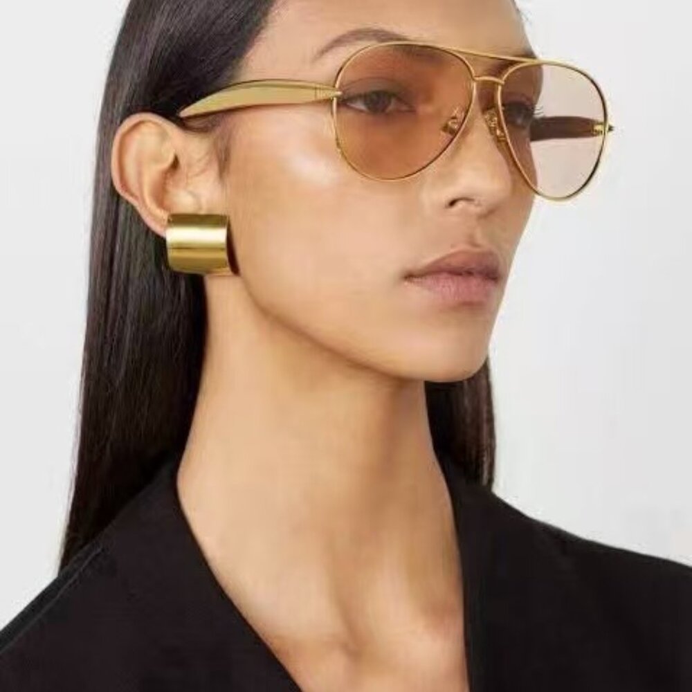 BOTTEGA VENETA Sunglasses BV1305Ss Gold Frame Lens With Box--